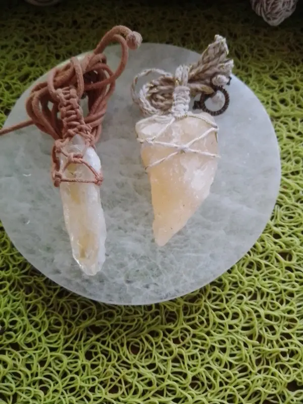 Wrapped Crystal Pendant — Pair