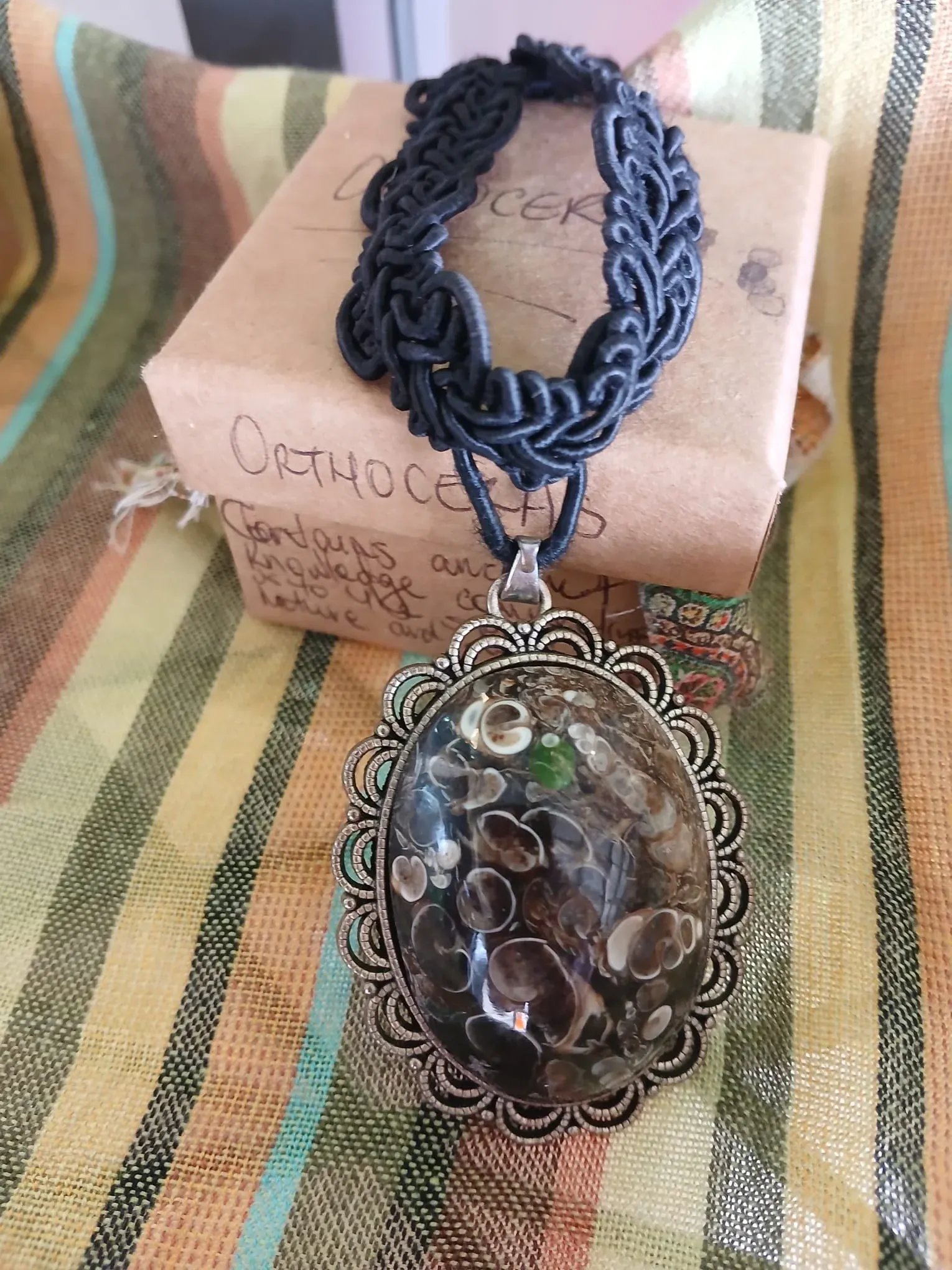 Orthoceras Fossil Pendant